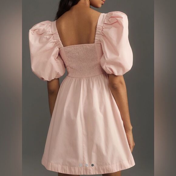 NWTG Anthropologie Maeve Puff-Sleeve Square Neck Mini Dress Size Medium - Picture 3 of 10